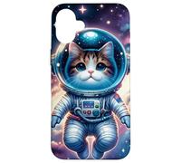 Astronauta Gato Espacio Planetas Galaxia Mujeres Niñas Gatito Carcasa para iPhone 16 Plus