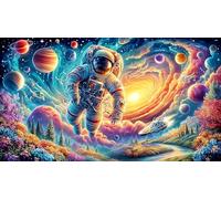 Astronauta Gazing at Cosmic Wonderland Puzzle de 1000 Piezas para Adultos - Papel Reciclado Actividad para casa & Idea 38x52/1000pcs
