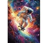 Astronauta haciendo skate en el espacio Puzzles 1000 Piezas Construir DIY 3D Sin Pegamento Mitos de cuento de hadas Rompecabezas Para Adultos Maquetas Educativas Aliviar Estrés Estera Portátil 1000 PC