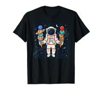 Astronauta Helado Goteando Planetas Explorador Espacial Camiseta
