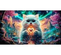 Astronauta Holding Sign Puzzle de 1000 Piezas de Papel Reciclado - Juego Familiar Estimulante Juego edugatoivo para Adultos 38x52/1000pcs