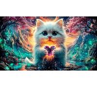 Astronauta Holding Sign Puzzle de 1000 Piezas de Papel Reciclado - Regalo Divertido para casa Juego Familiar Estimulante para Adultos 75x50/1000pcs