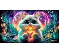 Astronauta Holding Sign Puzzle de 1000 Piezas para Adultos y niños - Juego Familiar Divertido & Estimulante Idea 38x52/1000pcs