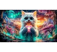 Astronauta Holding Sign Puzzle de 1000 Piezas - Regalo Divertido Juego Familiar Estimulante Idea Adultos 75x50/1000pcs