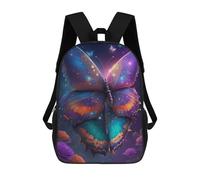 Astronauta in Space -158 Mochila escolar ligera, mochila informal para adolescentes, niñas, niños, mujeres y hombres, Enchanted Butterfly Garden, 17"