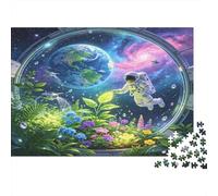 Astronauta Jardinería Espacial Puzzle de 1000 Piezas para Adultos Papel Juego de Puzzle 1000 Piezas Planeta Relajante Decoración Familiar Regalo 70x50cm/1000pcs