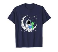 Astronauta Lectura Libro A Alien Luna Astronomía Espacial Camiseta