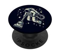 Astronauta limpiando la Galaxia con el vacío Humor Espacial Divertido PopSockets PopGrip Adhesivo