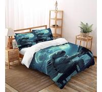 Astronauta Luna_1 Impresión 3D Respirable Ropa De Cama 3 Piezas Microfibra Suave Y Moderna 2 Almohadas Cierre con Cremallera King（220x240cm） para Adultos, Mujeres Y Niños