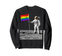 Astronauta Luna Landing Bandera del Orgullo Gay Divertida Historia Retro Sudadera