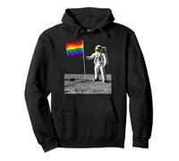Astronauta Luna Landing Bandera del Orgullo Gay Divertida Historia Retro Sudadera con Capucha