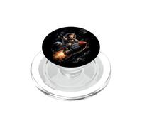 Astronauta Monkey Rocket Funny Space Explorer Retro Sci Fi PopSockets PopGrip para MagSafe
