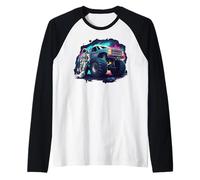 Astronauta Monster Truck Camiseta Manga Raglan