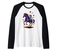 Astronauta Monta Caballo Espacio Galaxia Cometas Animal Camiseta Manga Raglan