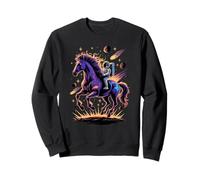 Astronauta Monta Caballo Espacio Galaxia Cometas Animal Sudadera