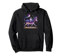 Astronauta Monta Cebra Galaxia Espacio Rayas Animal Cósmico Sudadera con Capucha