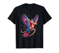 Astronauta Monta Loro Galaxia Espacio Ave Animal Cósmico Camiseta
