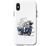 Astronauta montando un ciclomotor, cósmico Astro Spaceman Bike Rider Carcasa para iPhone X/XS