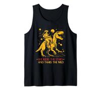 Astronauta Mujer Misión Espacial y Dinosaurio T-rex Camiseta sin Mangas