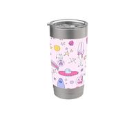 astronauta Narval Mapache Unicornio ufo ciencia ficción nave espacial galaxia Vaso térmico de acero inoxidable de doble pared