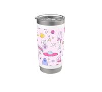 astronauta Narval Mapache Unicornio ufo ciencia ficción nave espacial galaxia Vaso térmico de acero inoxidable de doble pared