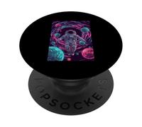 Astronauta Nave Espacial Arte Cósmico Galaxia Planetas Estrellas Luna PopSockets PopGrip Adhesivo