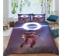 Astronauta Negro Funda Edredon 3 Piezas con Impresión En 3D Starry Sky Theme con Funda Almohada King（220x240cm） Microfibra Juego De Cama para para Niñosy Hombres