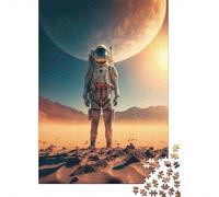Astronauta Paisaje Espacial Puzzle de 1000 Piezas Papel para Adultos Vista Nocturna Puzzle para Toda la Familia Relajación Regalo 38x26cm/1000pcs