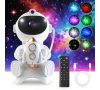 Astronauta Proyector Estrellas, Lampara Proyector Estrellas Bebe, 8 Modos & Rotación de 360°, Luz Nocturna Infantil, LED Proyector Galaxia Música, Proyector de Cielo Estrellado Astronauta para Niños