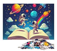 Astronauta Puzzle 300 Piezas para Adultos Juego De Rompecabezas Decoración Cumpleaños Educational Game Stress Relief Toy 300pcs (40x28cm)