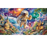 Astronauta Puzzle de 1000 Piezas de Papel Reciclado - Juego edugatoivo & Relajación para Adultos en casa 75x50/1000pcs