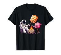 Astronauta Roasting Planeta Marshmallow Campfire Camiseta