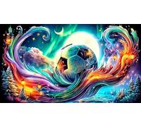 Astronauta Running in Space Puzzle para Adultos de 1000 Piezas - Juego Divertido & Estimulante Papel Reciclado Idea de Regalo para casa 38x52/1000pcs