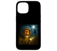 Astronauta Scary Horror Noche Linterna Halloween Fantasma Carcasa para iPhone 15