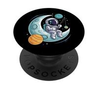 Astronauta Sentado Luna Globos Planetas PopSockets PopGrip Adhesivo