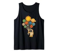 Astronauta Sosteniendo Planeta Globos Espacio de Ciencia del Sistema Solar Camiseta sin Mangas