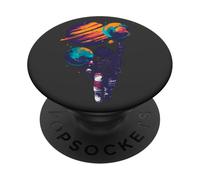 Astronauta sosteniendo Planetas | Arte Espacial Colorido | Arte de la Galaxia PopSockets PopGrip Adhesivo