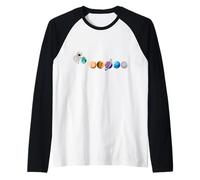 Astronauta Space Newton's Cradle - Planetas, Galaxia, Nave Espacial Camiseta Manga Raglan