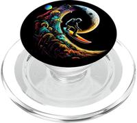 Astronauta surfeando a través del Universo Espacial Galaxia Planetas Luna PopSockets PopGrip para MagSafe