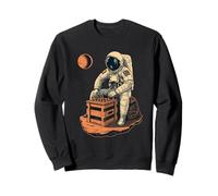 Astronauta Vintage Jugando Ajedrez Retro Sci Fi Ilustración Sudadera