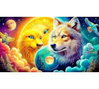 Astronauta-with-Rainbow-Wings-in-Winter-Wonderland Rompecabezas para Adultos: 1000 Piezas de Cartón Reciclado para Decoración 75x50cm/1000pcs