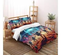 Astronautaas Space Juego De Funda para Edredón 3 Piezas 3D Impresa Revelry HumanMars con Cremallera Y Funda De Almohada Super King（260x220cm） 100% Microfibra Ropa De Cama