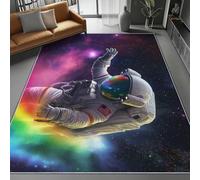Astronautas de Ciencia ficción Alfombras para Sala de Estar 80 x 150 cm, Alfombra Antideslizante Lavable de Pelo Corto, Suave y Duradera para Sala Dormitorio y Oficina Multicolor