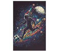 Astronaute Football Puzzles Adulto 1000 piezas Regalo Familia Puzzle Clásico 3D Niños Juguete de Madera Regalo Único (78 × 53 cm)