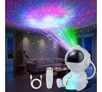 Astronaute Projecteur, LED Projecteur Ciel Etoile avec 8 Modes Nébuleuses & 5 Modes de Luminosité et de Vitesse, 2 Modes Étoiles, Projecteur Galaxie Veilleuse Fusée pour Adultes et Enfants