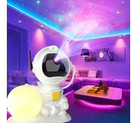 Astronaute Proyector Galaxia, Proyector Cielo Estrella con Lámpara Luna, Noche de Noche de Ambiente para Dormitorio con Nebulosa, Temporizador y Control Remoto Regalos para Niños y Adultos.