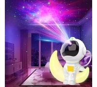 Astronaute Proyector Galaxia, Proyector Cielo Estrella con Lámpara Luna, Noche de Noche de Ambiente para Dormitorio con Nebulosa, Temporizador y Control Remoto Regalos para Niños y Adultos.