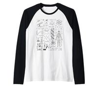 Astronomía Física Matemáticas Biología Química Ciencias Doodle Camiseta Manga Raglan