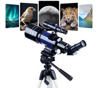 Astronomía Principiantes Apertura de 70 mm con trípode Ajustable Filtro Lunar Cámara Control de Cable del Obturador, Mochila y Filtro Lunar, Telescopio portátil, para Adultos