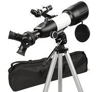 Astronómico, Aumento de 20-166X, telescopio Refractor astronómico con 3 oculares giratorios, trípode de Viaje Ajustable y Bolsa de Transporte.